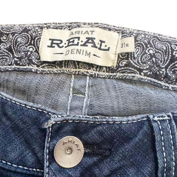 Ariat Real Denim Dresden Women's Straight Leg Jeans Size 31R Blue Western - Picture 2 of 12